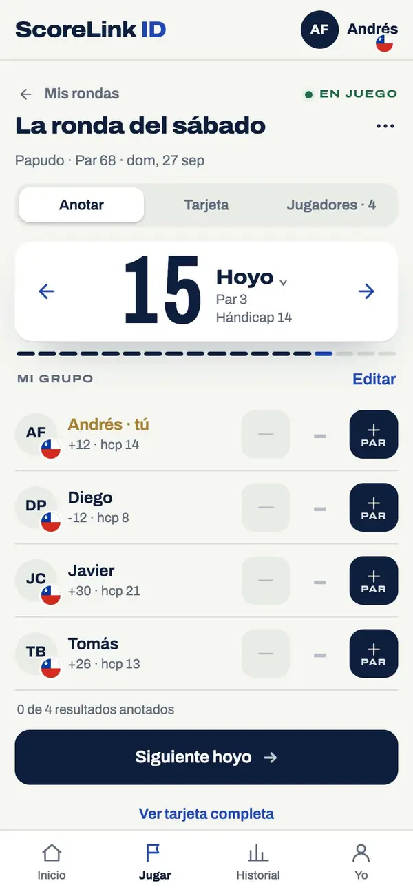 Golf entre amigos en el celular: la ronda del sábado, hoyo a hoyo